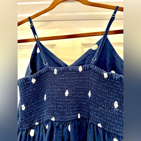 Blue polka dot dress with pockets. Fantastic fit no tags but fits size 8-10 - Picture 4 of 4